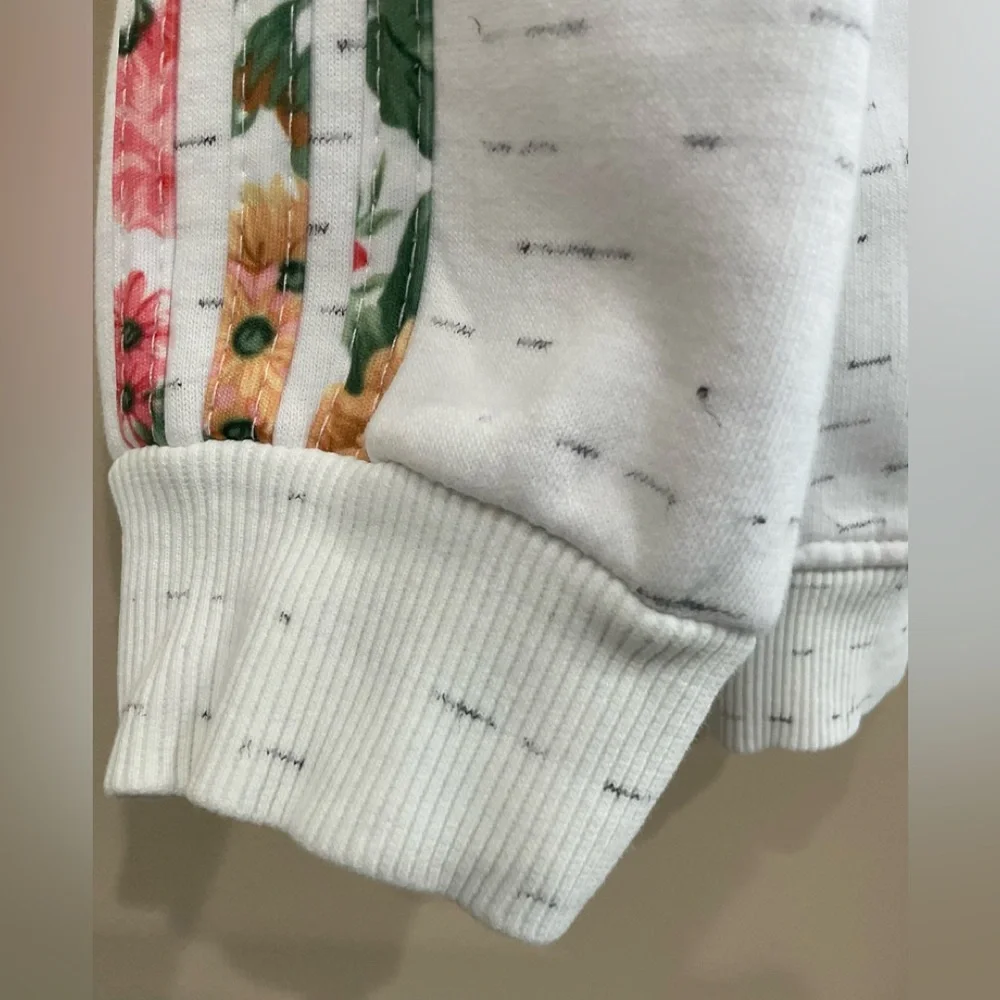 ☀️Adidas Kids White Kangaroo Hoodie & Pants Fleece Lined Tracksuit, 10-12 Y